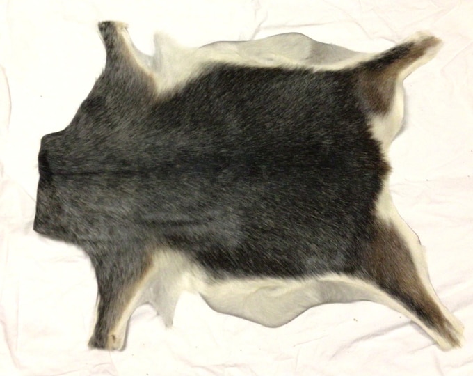 Black and White Exotic Hair on Goatskin. Rugs. EX9