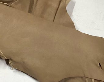 Beige Sheepskin Leather Hides: Soft Crafting Samples (5, 3 sq ft)