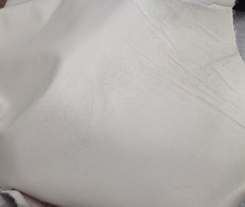 Dingy Dirty White Leather Cowhide Partials #BR1157