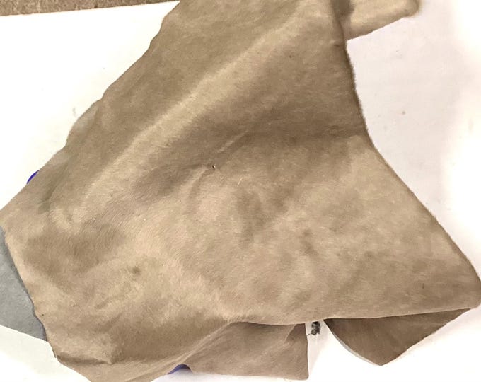 Taupe Hair on Cowhide Leather Remnant. Cowhide.  Rug. Upholstery Leather. Crafting Leather.  BR1025