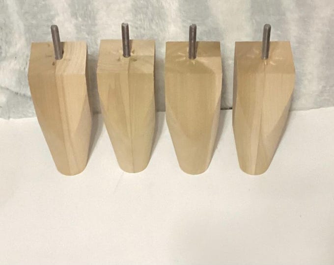 4 Pack Unfinished Poplar Tapered Furniture Legs.Home Decor.  1725