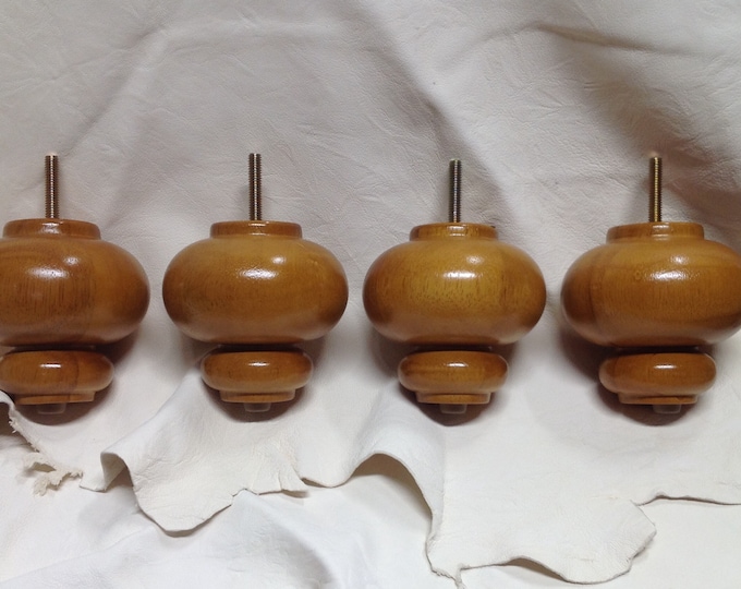 Wooden Maple Finish Furniture Legs in Packages of 4.  #MAPL1063 Sofa Legs. Chair Legs