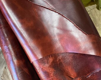 Colonial Brick Pull Up Leather Cowhide. Upholstery Leather.  MRH2778