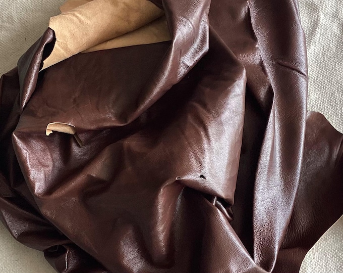 50 square feet Rust Leather Italian Brahma Cowhide,  Upholstery. Garment, automotive. DEAL104