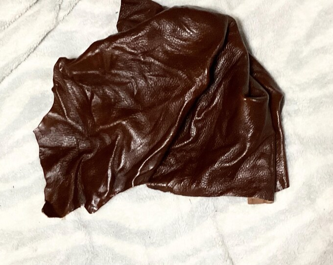 Reddish Brown Leather Cowhide Remnant.  SCR19