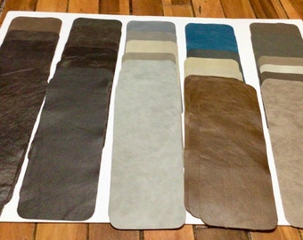 40 Pieces Leather Cowhide Rectangles in Numerous Colors.  MRH2639