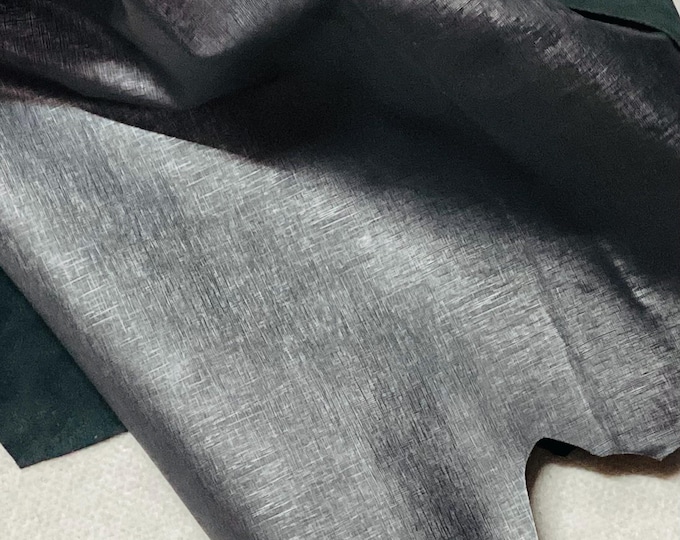 Gray embossed Leather Cowhide Remnant.  Side., LAC96