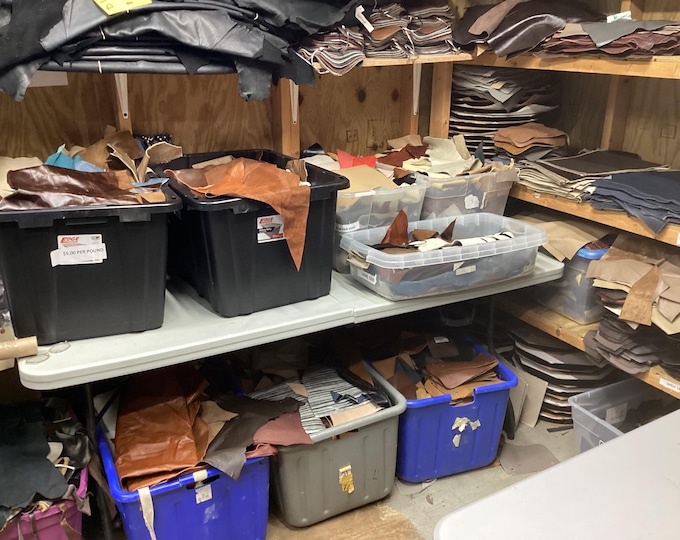 8 Pounds Leather Cowhide Pieces. Remnants.Scrap Leather. Crafting Leather. Leather Pieces. Cowhide