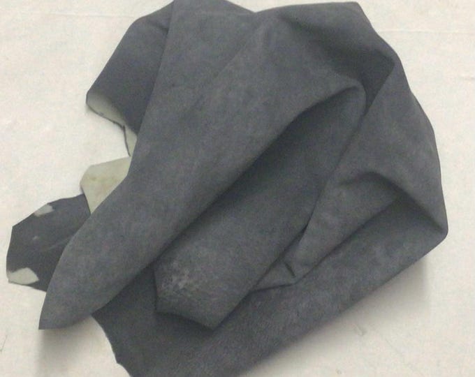 Denim Blue Suede Leather Lambskin.  Leather Hides. Crafting Leather.  OSM1843