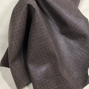 Taupe Embossed Ostrich Leather Lambskin.  LAMB3