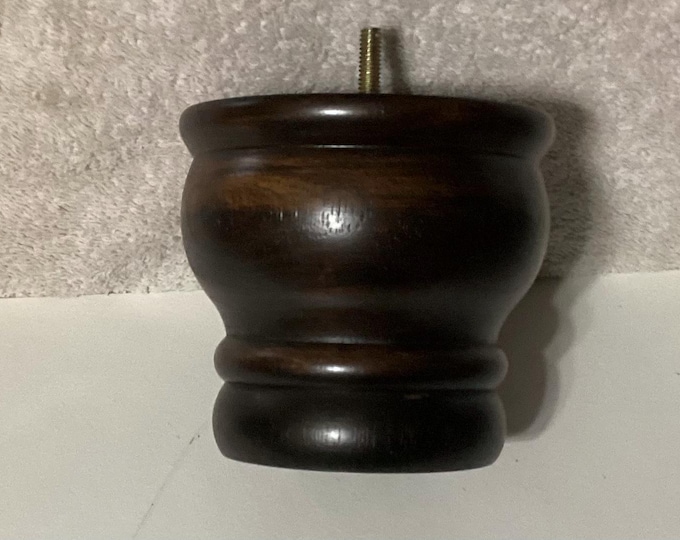 Package of 4 Dark Brown Distressed Wooden Furniture Legs.  P687DB
