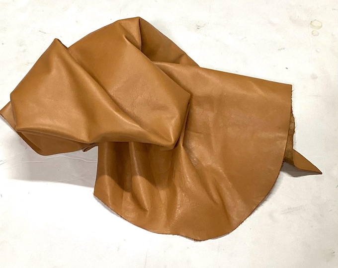 Ginger Brown Leather Cowhide Remnant, Leather Pieces,  cowhide,  OSM478