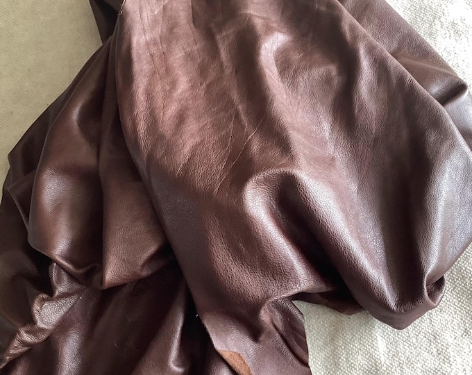 58 square feet Mud Brown Italian Leather Cowhide, upholstery, garment, automotive. Crafting Leather,  DEAL105