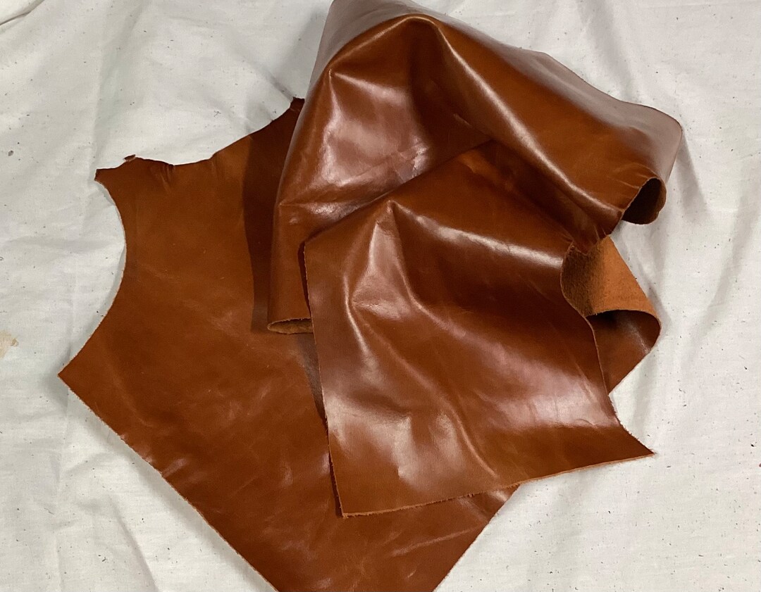 Nutmeg Leather Cowhide Remnant. BR179 Etsy