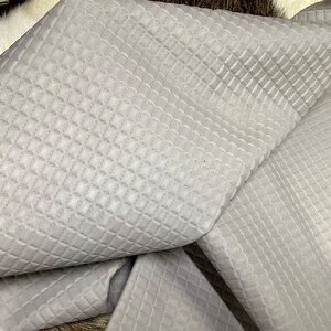 Light Gray Embossed Leather Lambskin. OSM20673