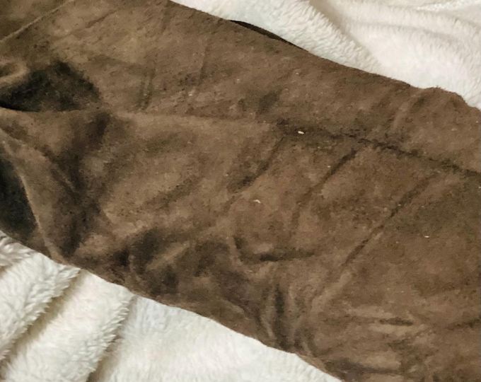 40 square feet Brown Suede Leather Cowhide,  DEAL17