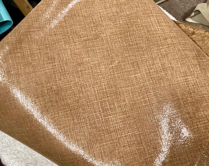 Shimmering Suede Excalibur Printed Copper Leather Cowhide. Leather Hides. TOWN443