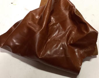 Burnt Caramel Full Grain Italian Leather: Upholstery Hides  display picture 2