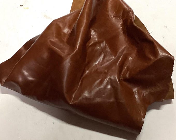 Scorched Caramel Leather Cowhide Remnants.  Leather Hides, Crafting Leather,  BR1044