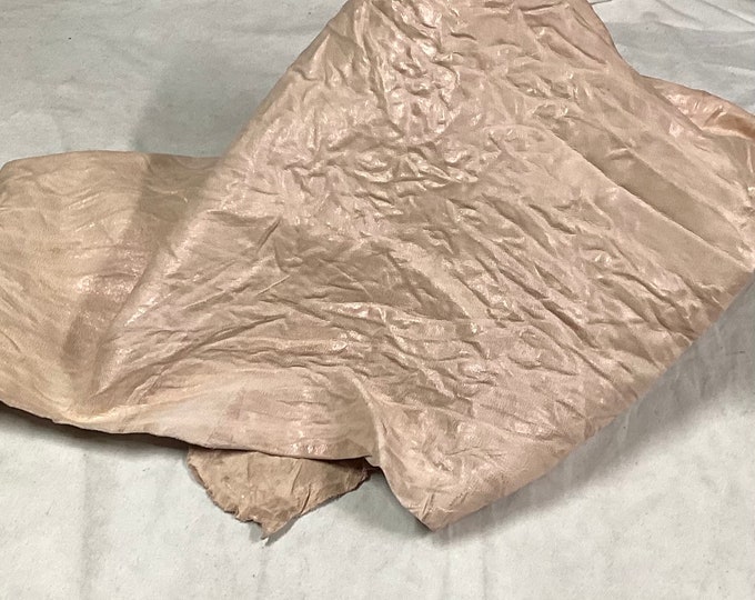 Distressed Embossed Pink Leather Lambskins.  Leather Hides. Crafting Leather. OSM40283