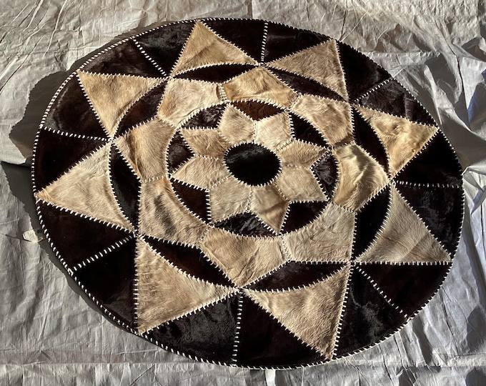 5 Feet Diameter Round Hair on Cowhjde Rugs. Home Decor, RUG01