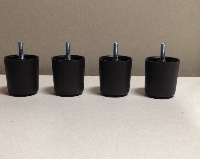 2 1/4 Inch Dark Walnut Brown Plastic Furniture Legs.