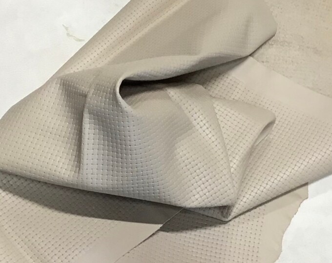 Eggshell Embossed Chainlink Leather Cowhide Partials.  DD1350