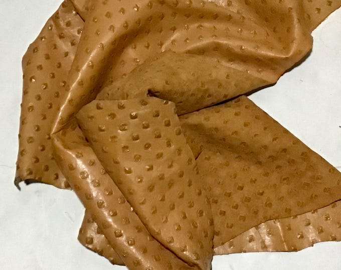 Gladiator Tan Embossed Spikes Leather Lambskins.  Crafting Leather,  OSM27