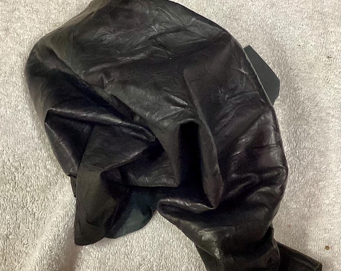 Black Embossed Floral Learher Lambskins.  OSM20684