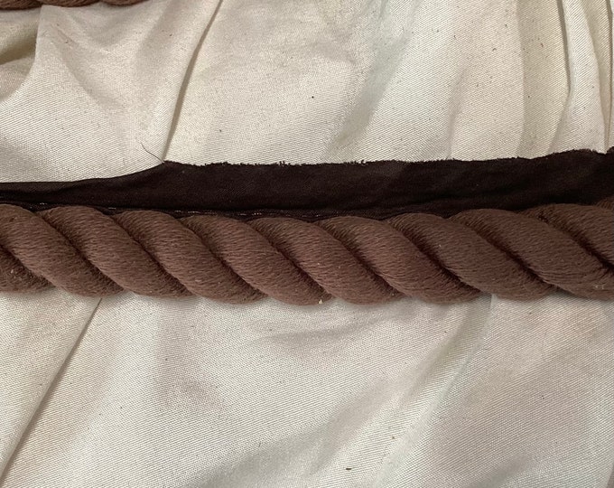24 Yards Cocoa Brown 3/4 Inch Cotton Cord with Flap.  Rope.  Craft Supplies.  trim. E19