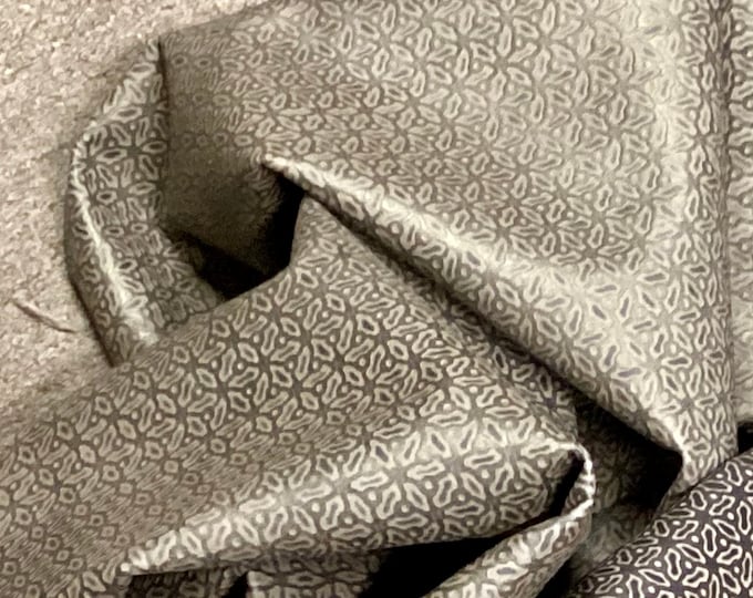Aniline Pewter Mosaic Embossed Leather Cowhide Remnant,  TOWN10107