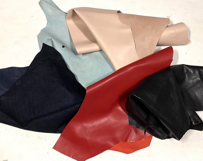 5 Leather cowhides/Lambskins remnants. Leather Hides. Leather Pieces. Crafting Leather. BR1036