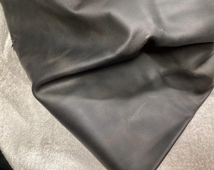 Distressed Faded Black Leather Water Buffalo Hides.  APR114