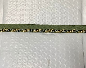 Green,Blue, and Gold Piping, Cord, Rope With Lip. DW07- PR17