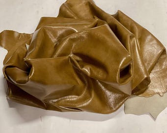 Saddle Caramel Cowhide Leather: Soft Semi-Gloss Upholstery (.90-1.1mm)