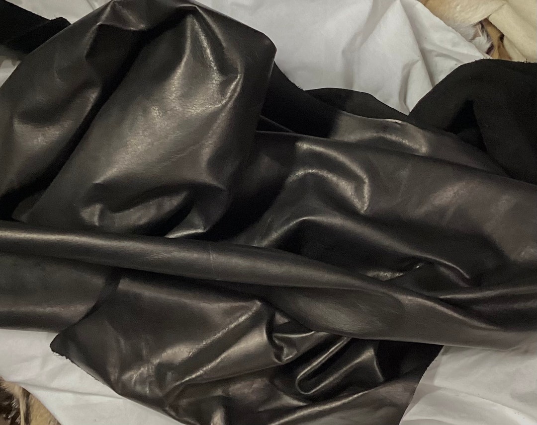 Black Leather Cowhide Remnant Leather Cowhide BR106 Etsy