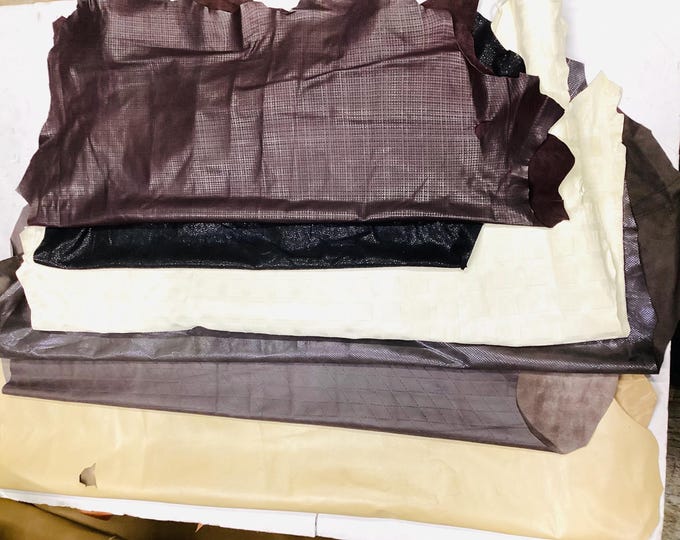 Package of 6 Leather Lambskins. Leather Hides. Crafting Leather. Decorative Leather. BULK01