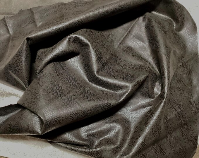 Extremely Dark Brown Printed Python Leather Lambskin.  OSM20640
