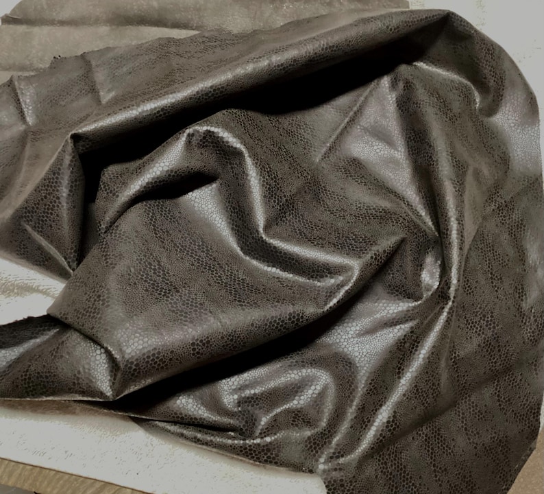 Extremely Dark Brown Printed Python Leather Lambskin. OSM20640 image 1