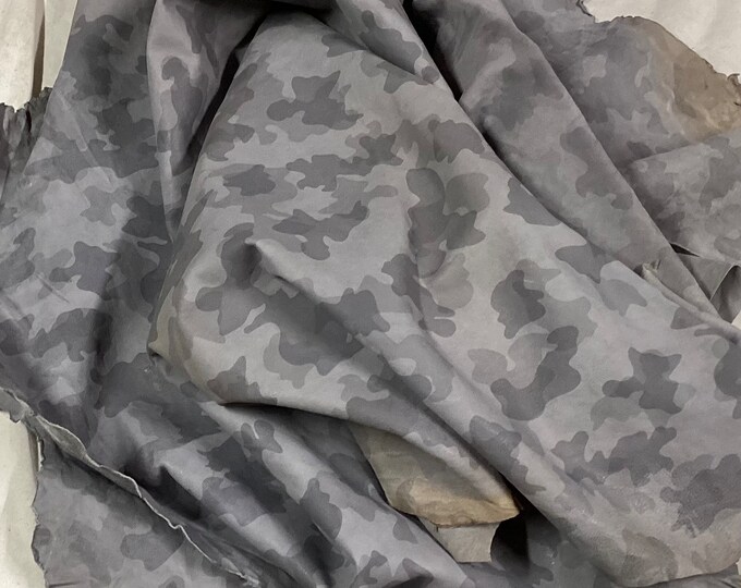 Matte Gray Camouflage Leather Lambskins,  OSM40207