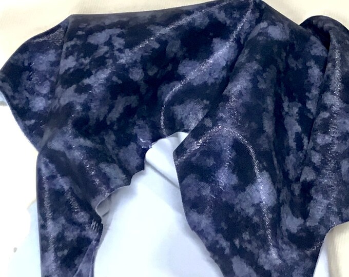 Blue on Blue Printed Leather Lambskin,  OSM20630
