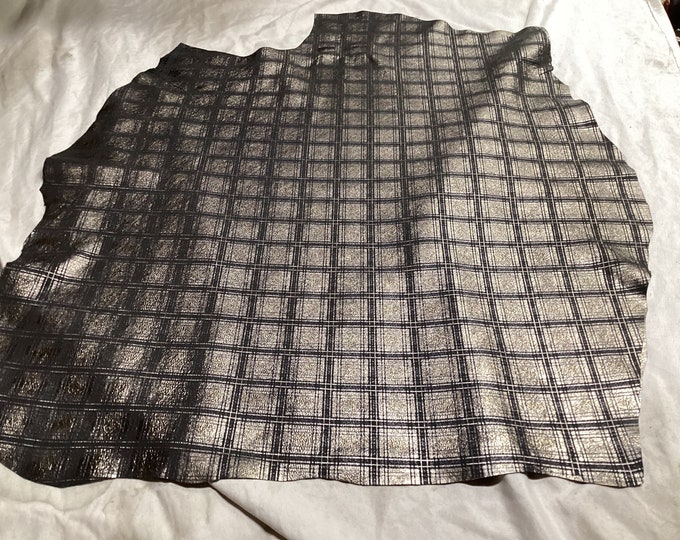 Black with Dark Silver Print Leather Lambskins OSM20517