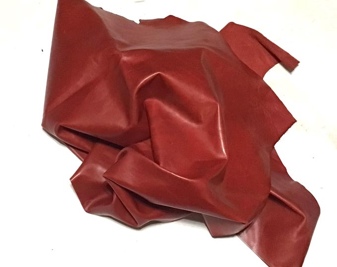 Red Leather Cowhide Remnants. Leather Hides. Crafting Leather.  DR1971