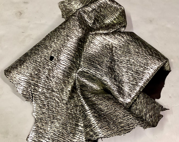 Silver and Black Leather Lambskins.  Leather Hides. Crafting Leather.  OSM490