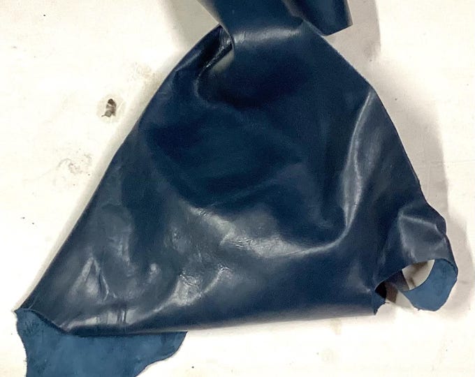 Blue Leather Cowhide Remnants. Leather Hide, crafting Leather.  BR1021