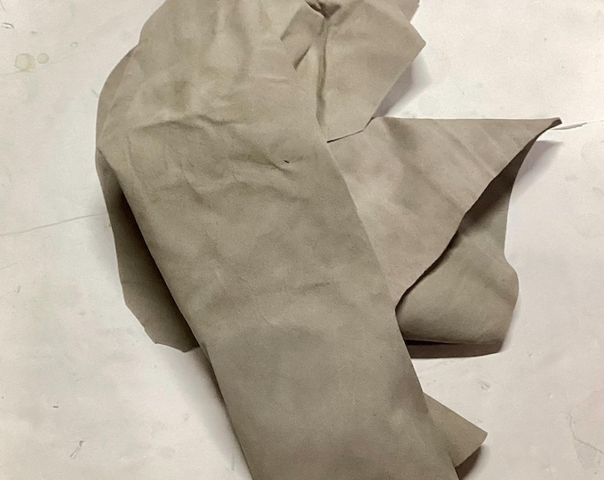 Gray Suede Leather Cowhide Remnant,  cowhide, leather pieces. OSM482