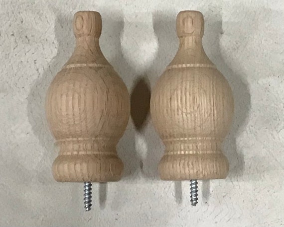 Package of 2 Unfinished Wood Finials. 81618 