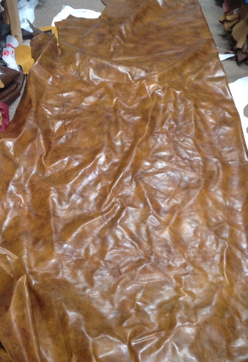 Western Buckboard Brown Distressed Leather Cowhide Partials #Q299