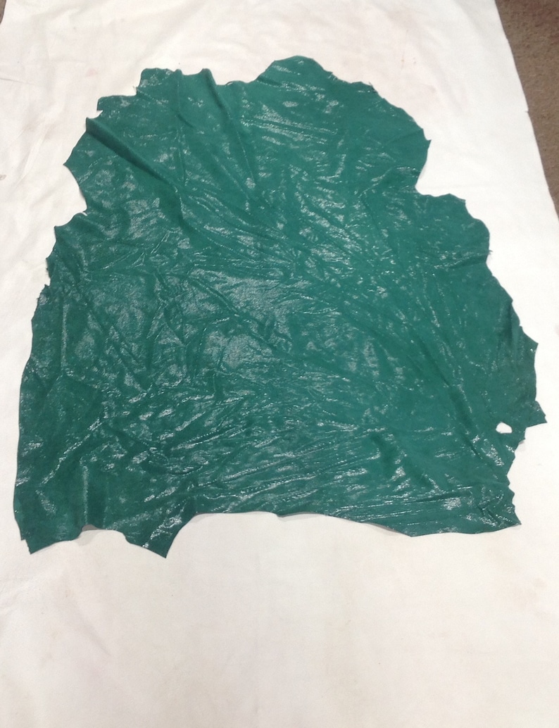 Leather Hides UL505 Green Printed Scales leather Lambskin