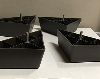 Brown Plastic Triangle Furniture Legs W/Hanger Bolt.  Home Decor.  Chair Risers. Z600